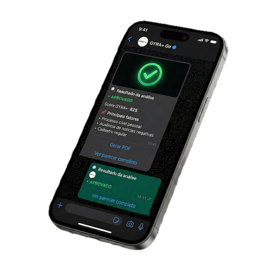 Conversa do GYRA+ Go no WhatsApp